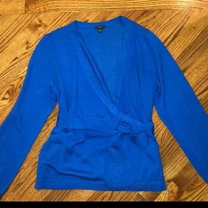 Ann Taylor royal blue wrap sweater